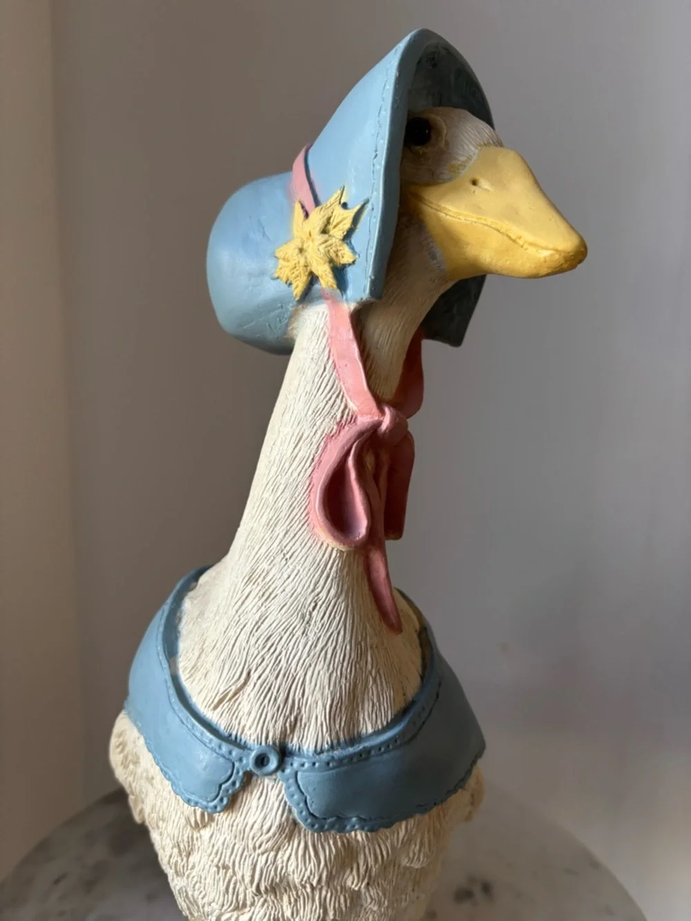 Vintage Scioto 1987 Quaker Duck Ceramic Bisque 8.5 Inches Blue Bonnet Pink Scarf - Picture 9 of 11